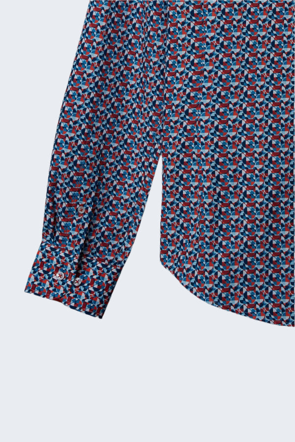 Donatello Iconic Poplin Man Shirt White Light Blue