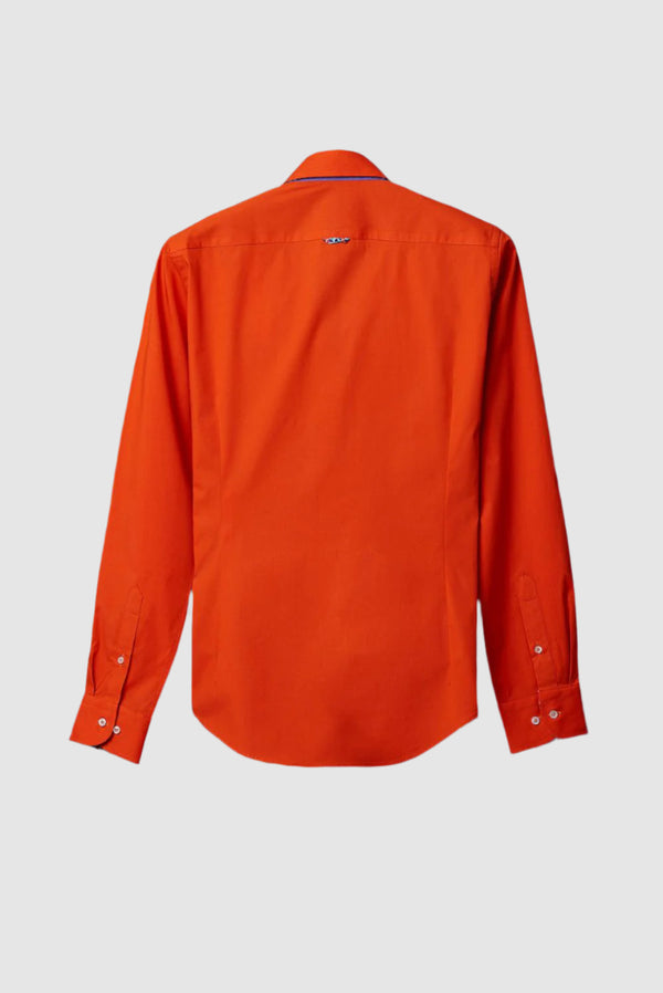 Camisa Hombre Donatello Iconic Popelin Stretch Naranja