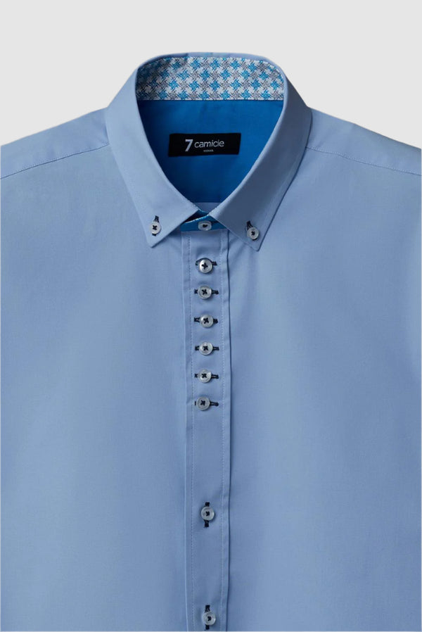 Camisa Hombre Donatello Iconic Popelin Stretch Azul Claro