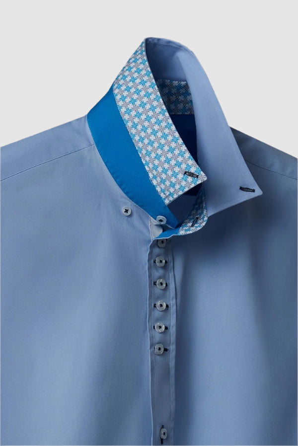 Camisa Hombre Donatello Iconic Popelin Stretch Azul Claro