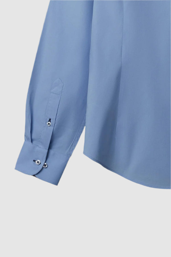 Camisa Hombre Donatello Iconic Popelin Stretch Azul Claro