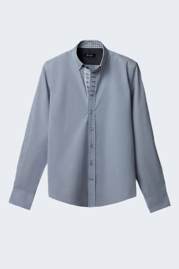 Chemise Homme Donatello Iconic Popelin Stretch Gris