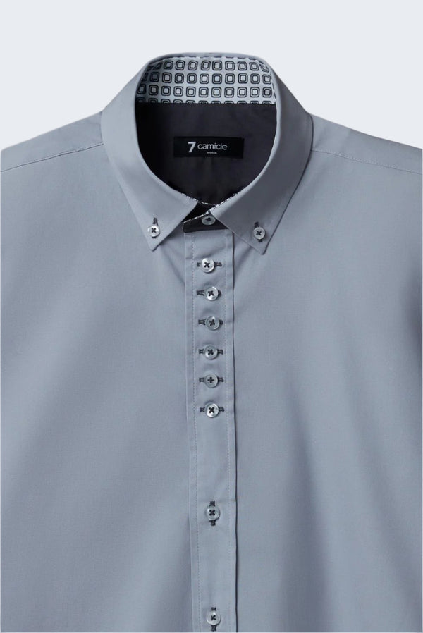 Chemise Homme Donatello Iconic Popelin Stretch Gris