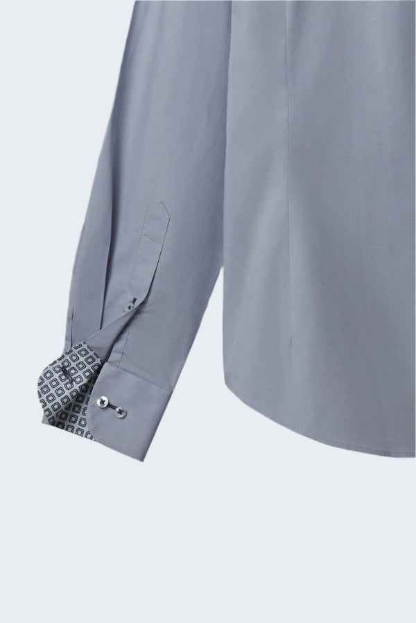 Chemise Homme Donatello Iconic Popelin Stretch Gris