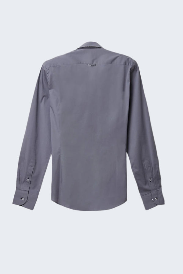 Camisa Hombre Donatello Iconic Popelin Stretch Gris Claro