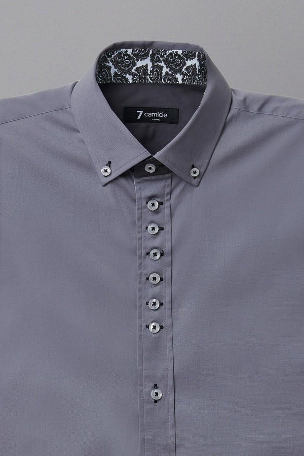 Chemise Homme Donatello Iconic Popelin Stretch Gris clair