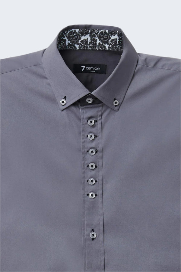 Camisa Hombre Donatello Iconic Popelin Stretch Gris Claro