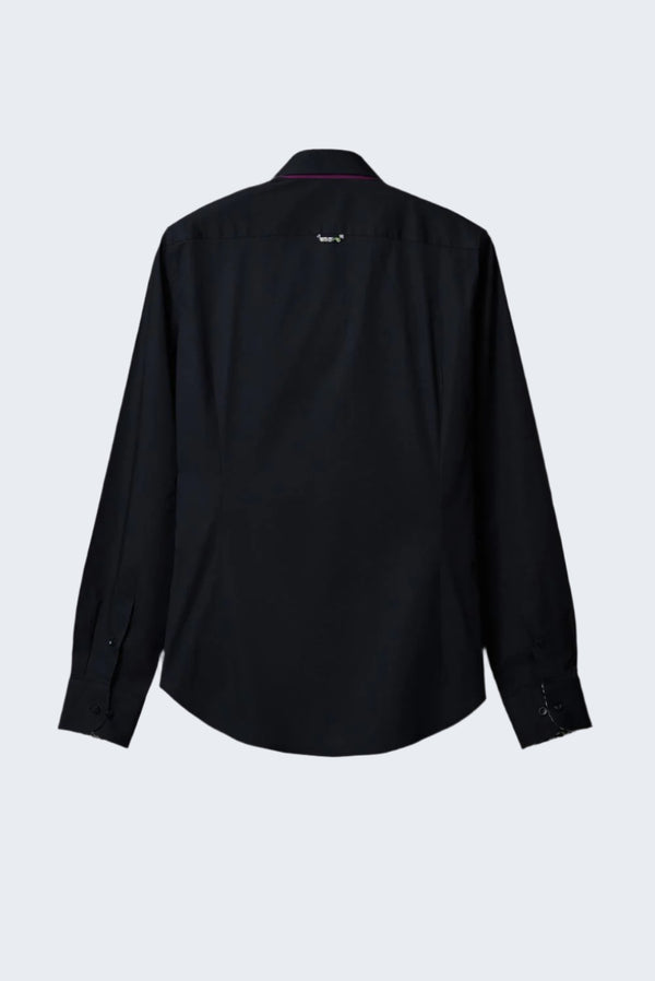 Camicia Uomo Donatello Iconic Popelin Stretch Nero