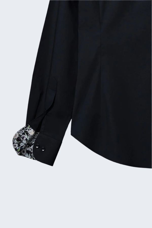 Camicia Uomo Donatello Iconic Popelin Stretch Nero