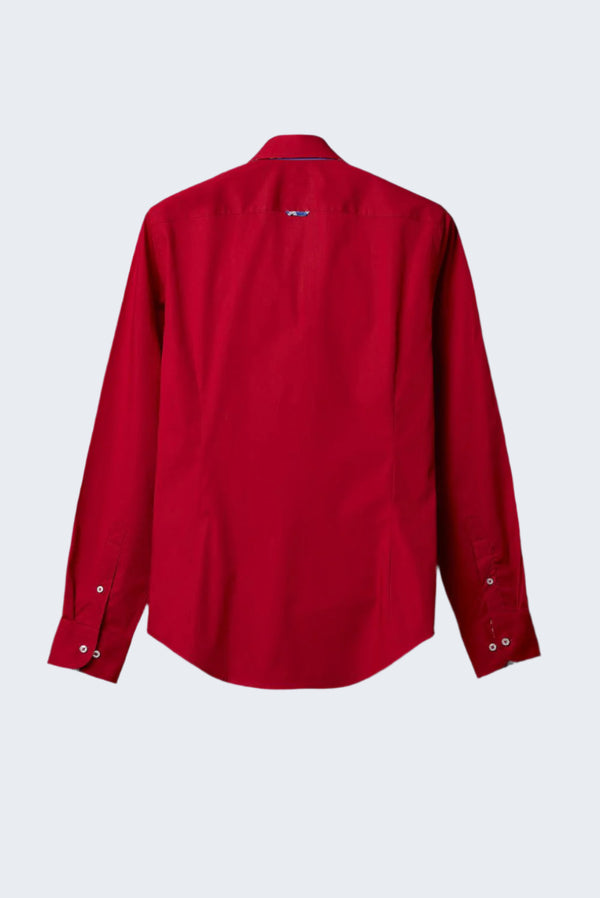 Donatello Iconic Herren Hemd Poplin Stretch Rot