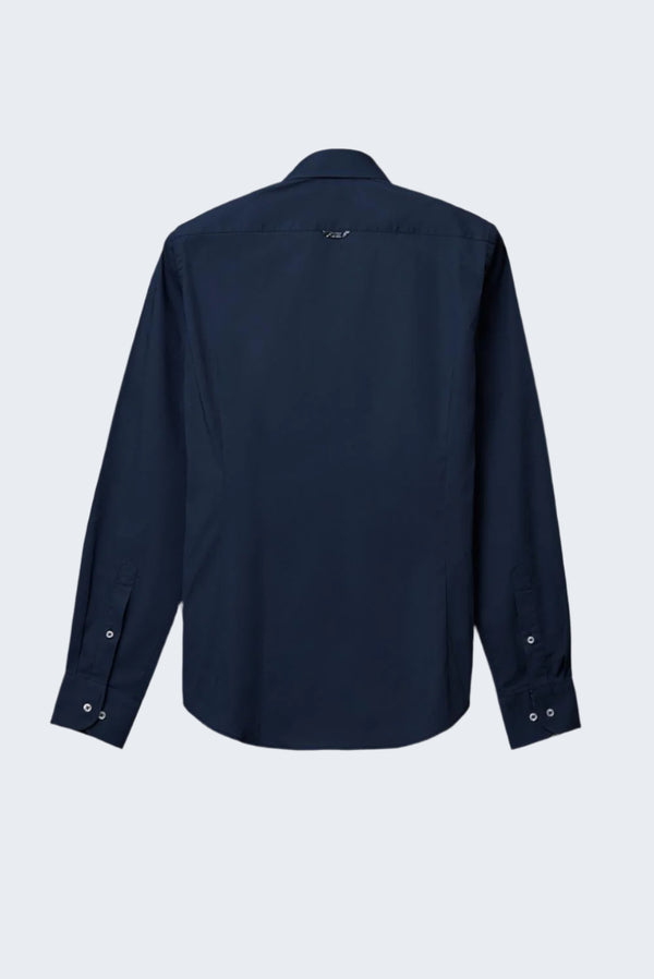 Donatello Iconic Herren Hemd Poplin Stretch Blau