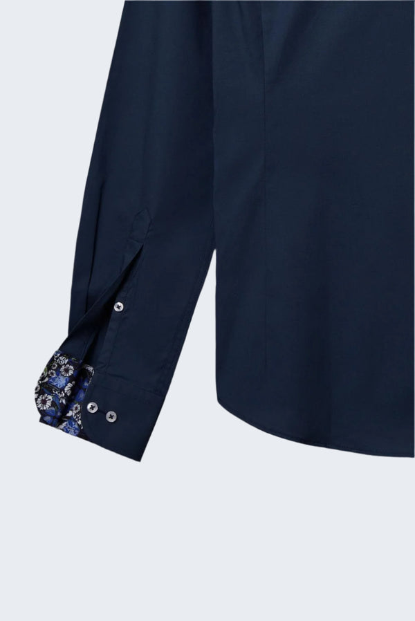 Donatello Iconic Herren Hemd Poplin Stretch Blau