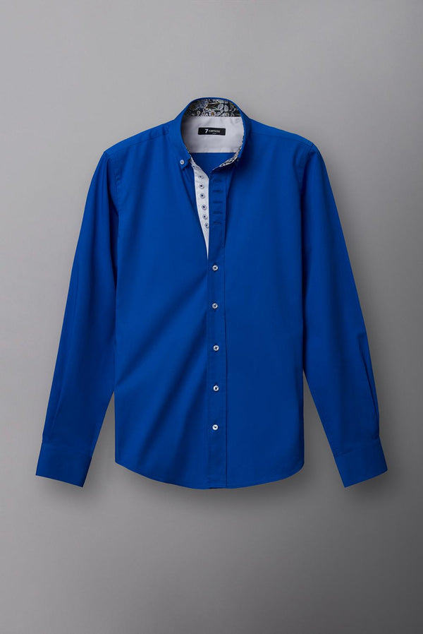 Camisa Hombre Donatello Iconic Popelin Stretch Azul marino