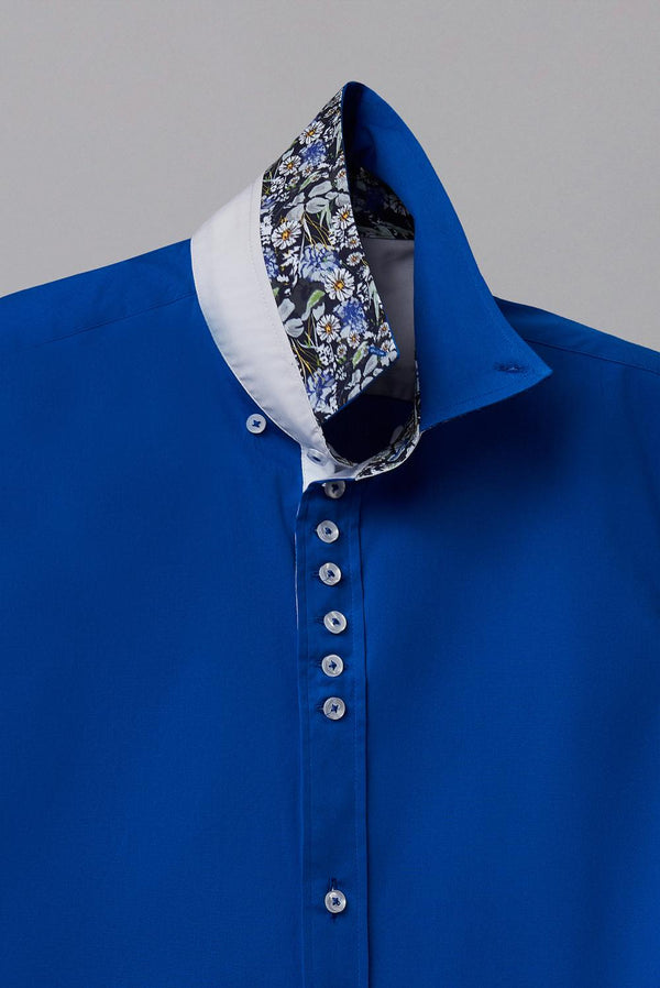 Camicia Uomo Donatello Iconic Popelin Stretch Blu scuro