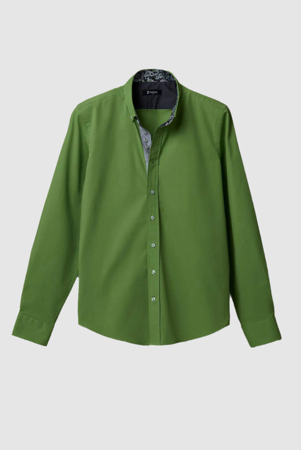 Camisa Hombre Donatello Iconic Popelin Stretch Verde