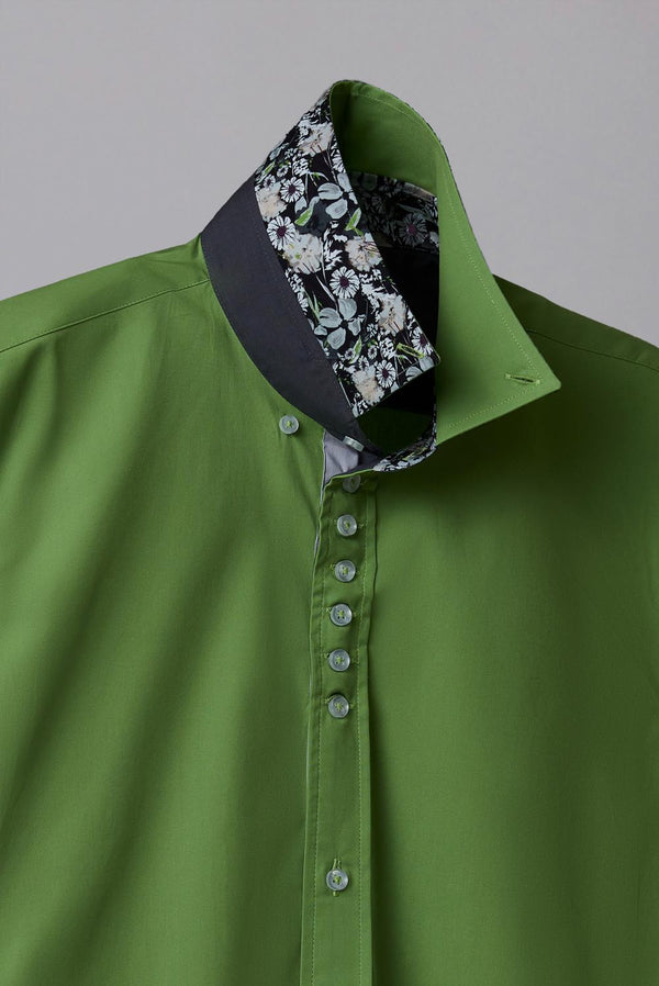 Camisa Hombre Donatello Iconic Popelin Stretch Verde