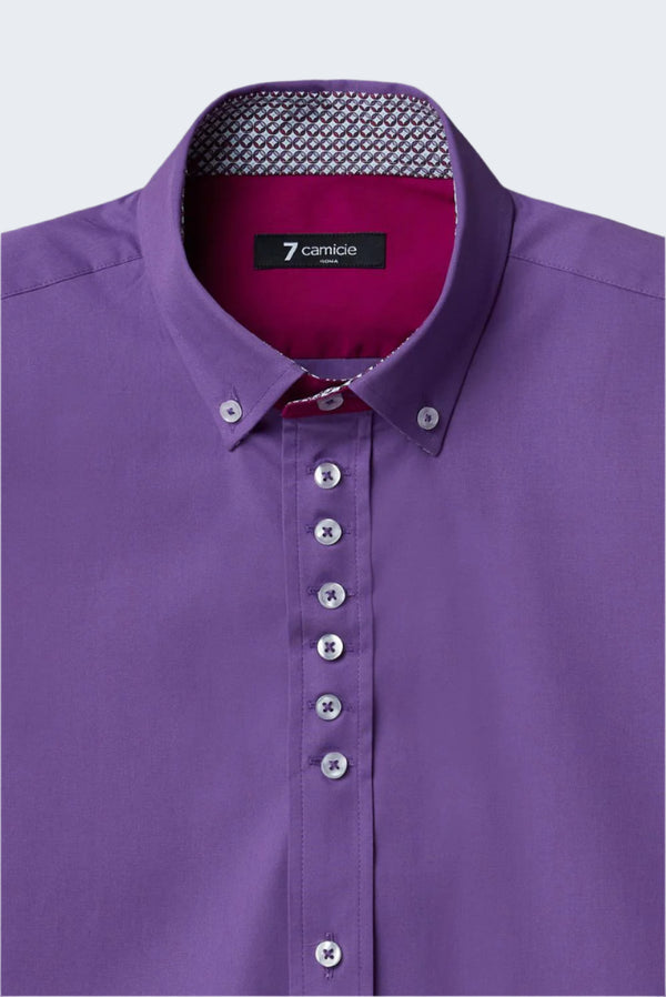 Camisa Hombre Donatello Iconic Popelin Stretch Morado