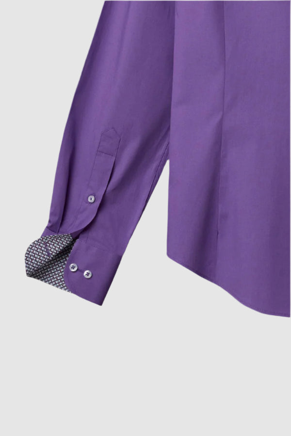 Camisa Hombre Donatello Iconic Popelin Stretch Morado