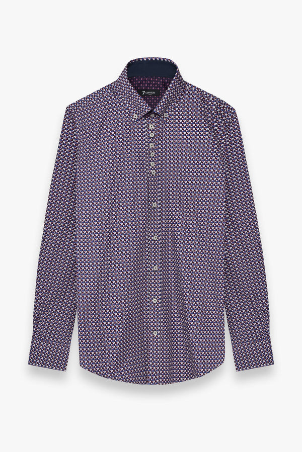 Camisa Hombre Donatello Iconic Popelin Rojo Azul