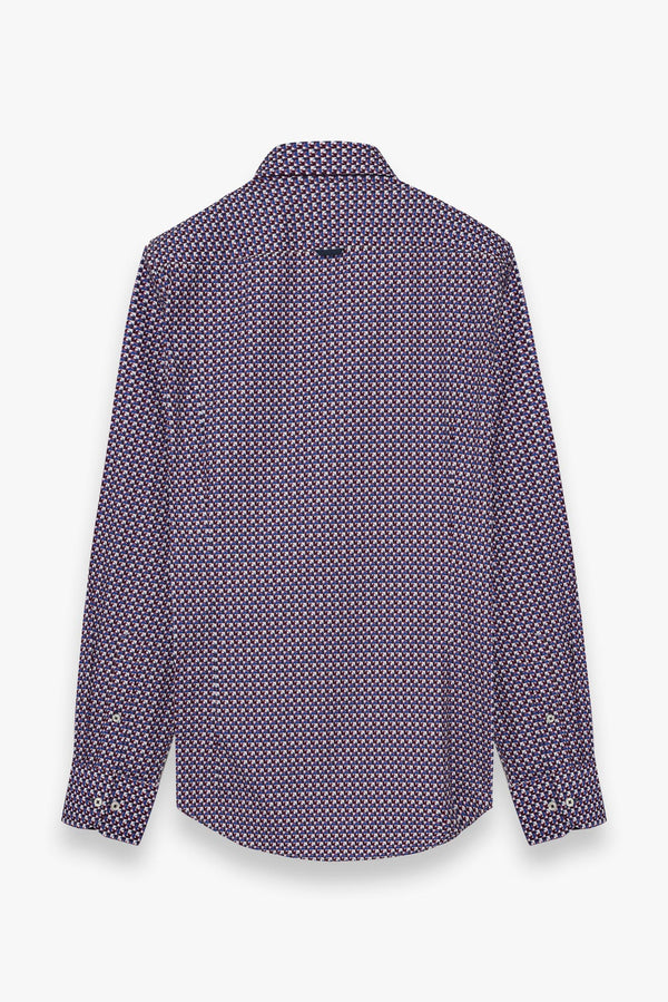 Camisa Hombre Donatello Iconic Popelin Rojo Azul
