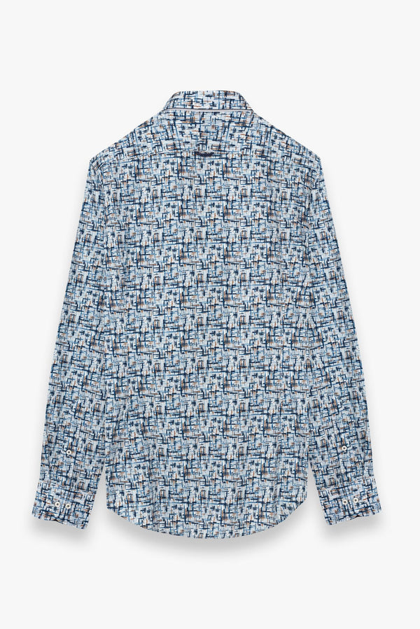 Donatello Iconic Herren Hemd Popelin Grau Blau