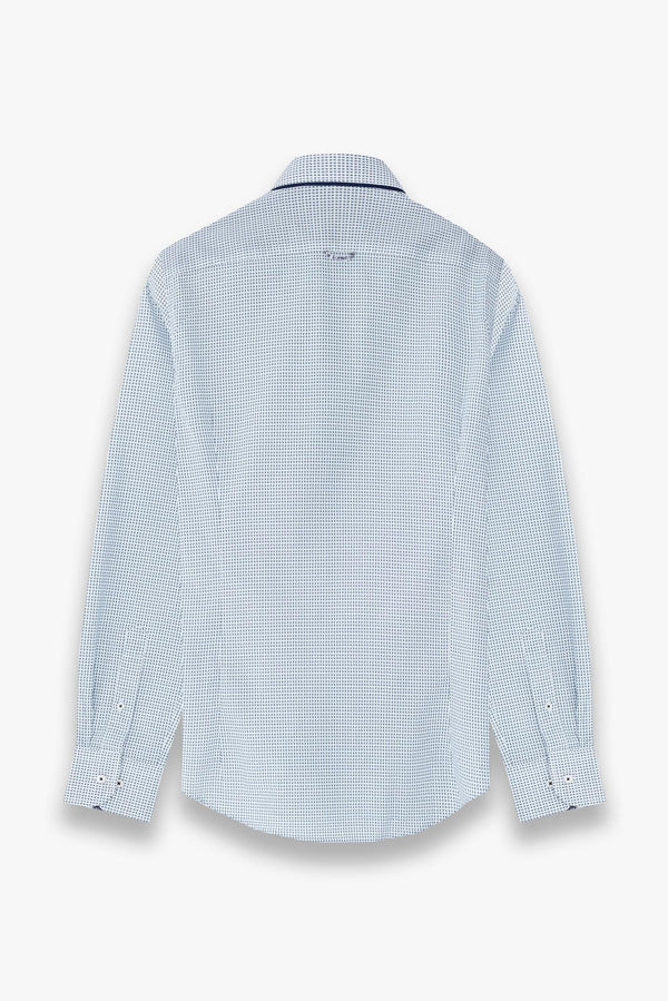 Camisa Hombre Donatello Iconic Popelin Blanco Azul