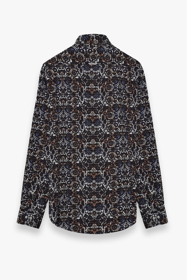 Donatello Iconic Poplin Man Shirt Black Blue