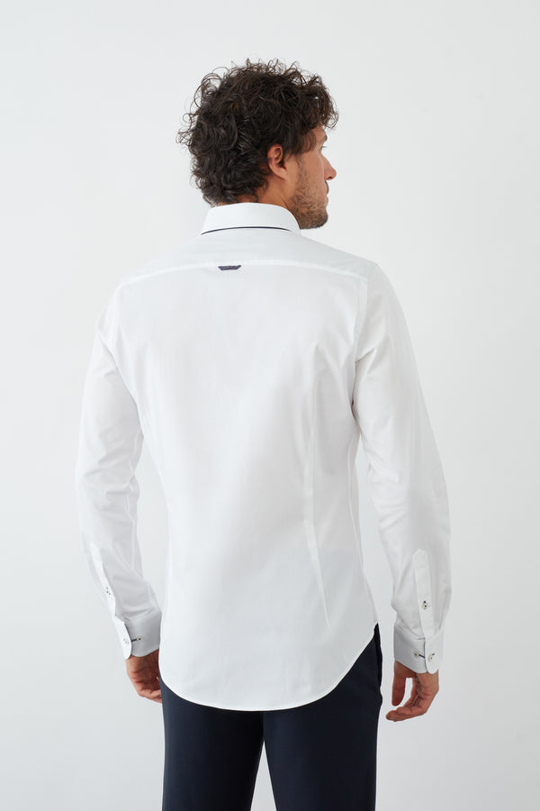 Camisa Hombre Donatello Iconic Popelin Stretch Blanco