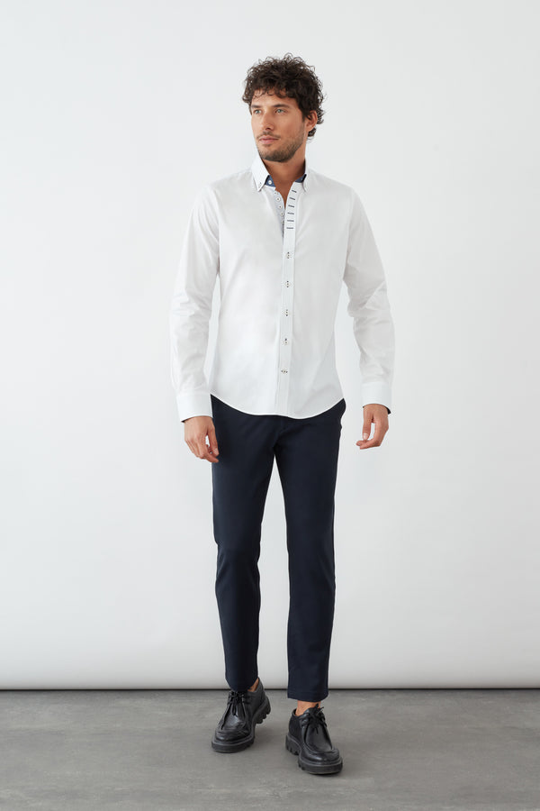 Camisa Hombre Donatello Iconic Popelin Stretch Blanco