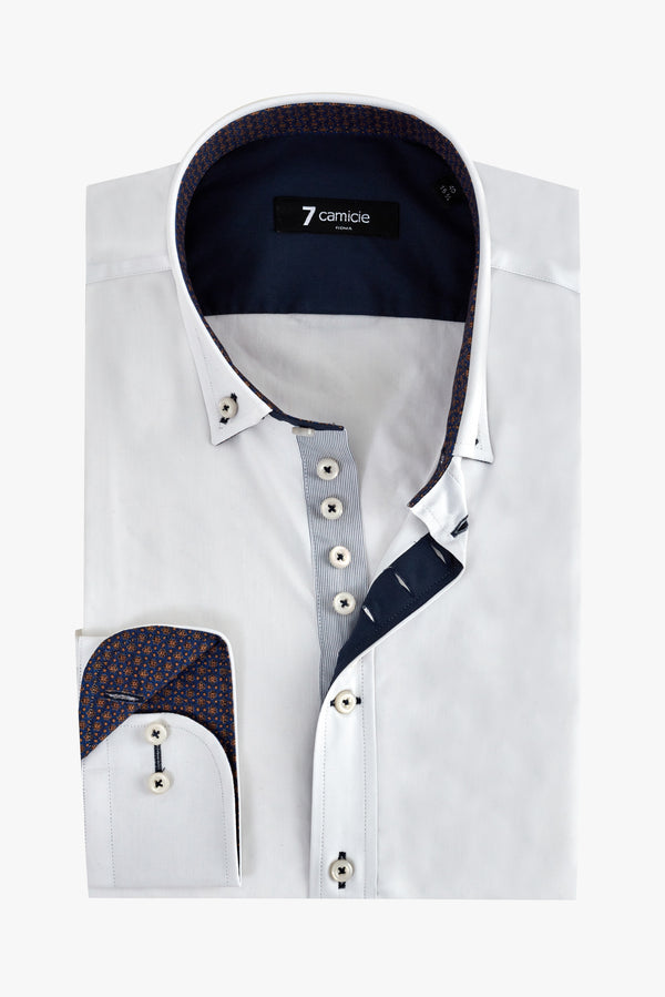 Chemise Homme Donatello Iconic Popelin Stretch Blanc