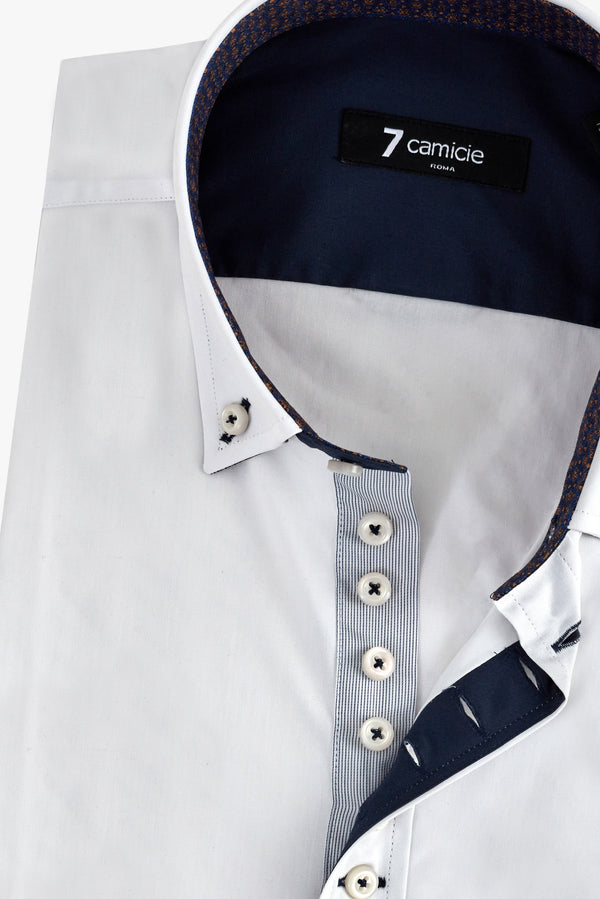 Camicia Uomo Donatello Iconic Popelin Stretch Bianco