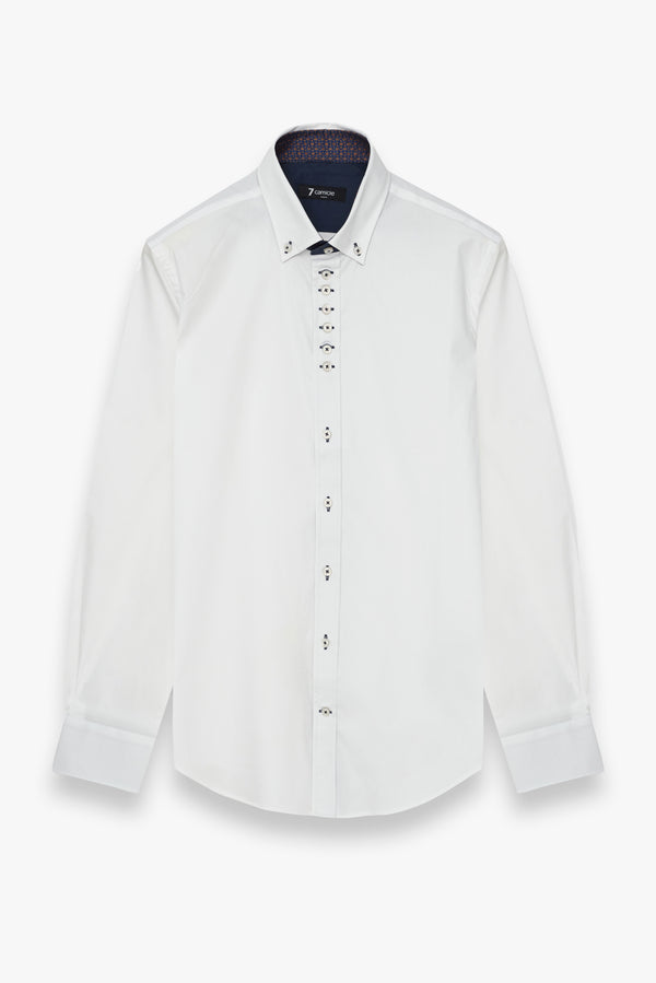 Camisa Hombre Donatello Iconic Popelin Stretch Blanco