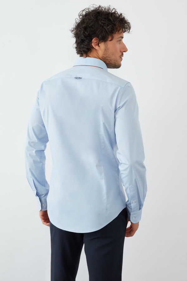 Camisa Hombre Donatello Iconic Popelin Stretch Azul Claro
