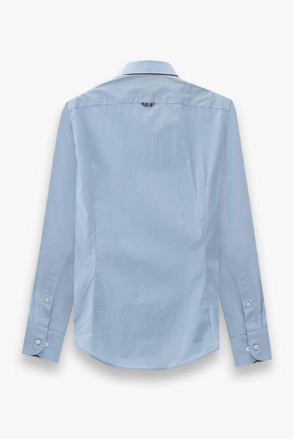 Donatello Iconic Poplin Stretch Man Shirt Light Blue