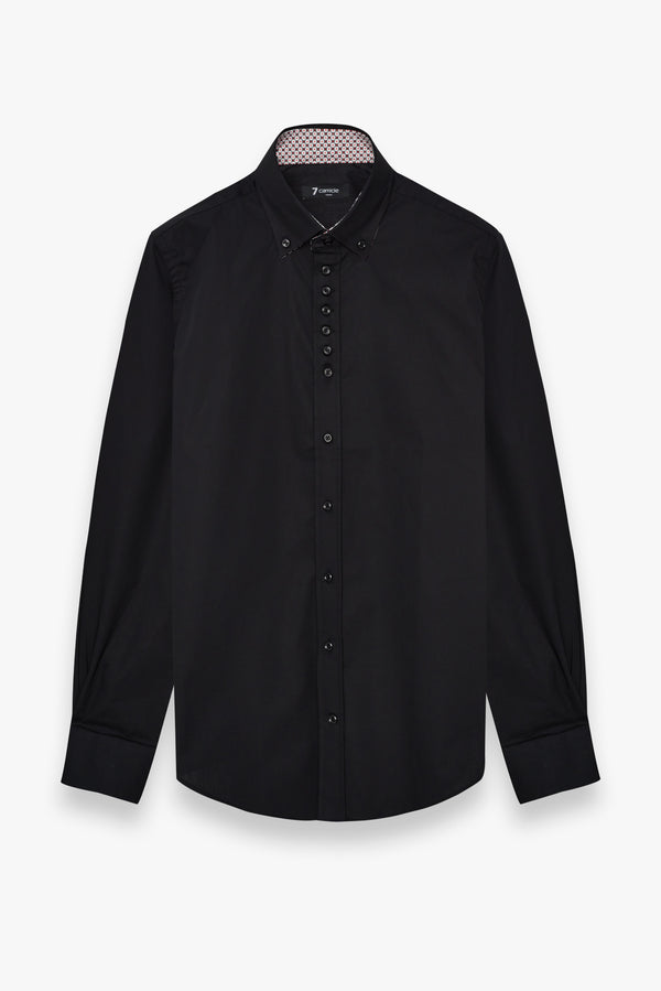 Camicia Uomo Donatello Iconic Popelin Stretch Nero