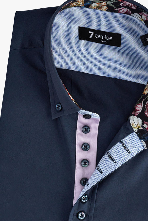 Camisa Hombre Donatello Iconic Popelin Stretch Azul
