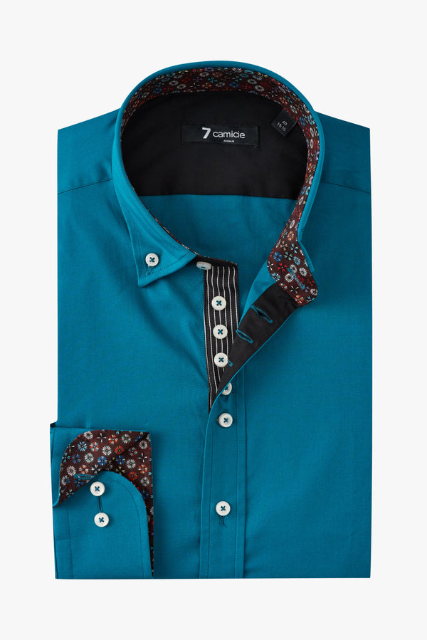 Camicia Uomo Donatello Iconic Popelin Stretch Verde