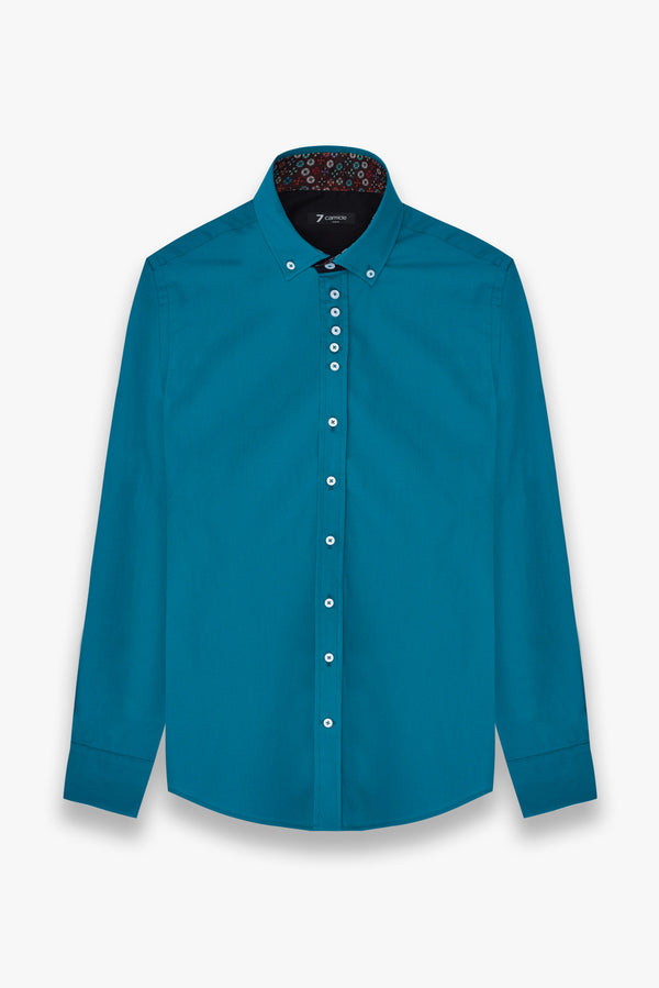 Camisa Hombre Donatello Iconic Popelin Stretch Verde