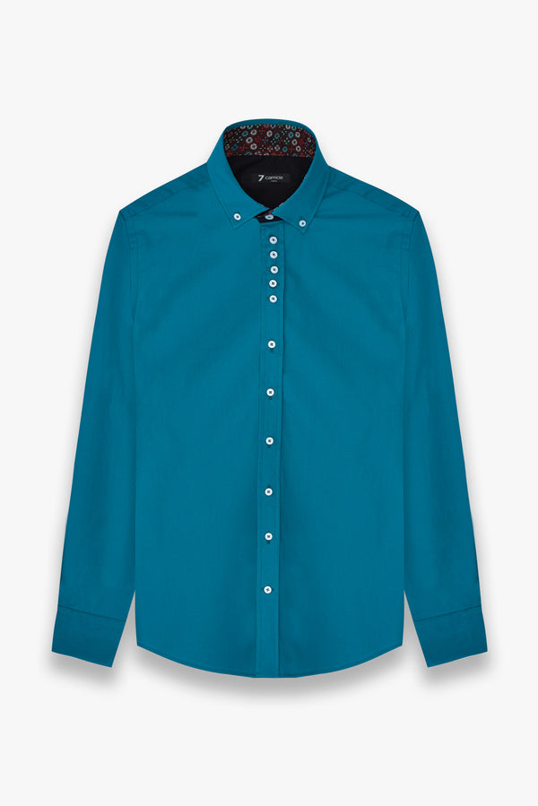 Camicia Uomo Donatello Iconic Popelin Stretch Verde