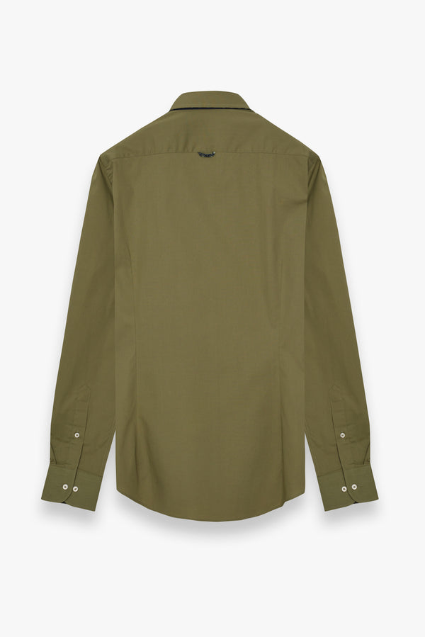 Camicia Uomo Donatello Iconic Popelin Stretch Verde