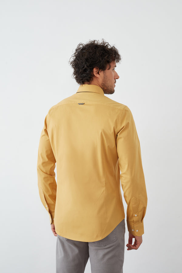 Camisa Hombre Donatello Iconic Popelin Stretch Amarillo