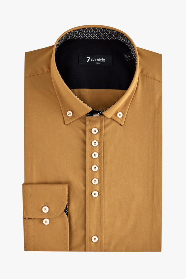 Camicia Uomo Donatello Iconic Popelin Stretch Giallo