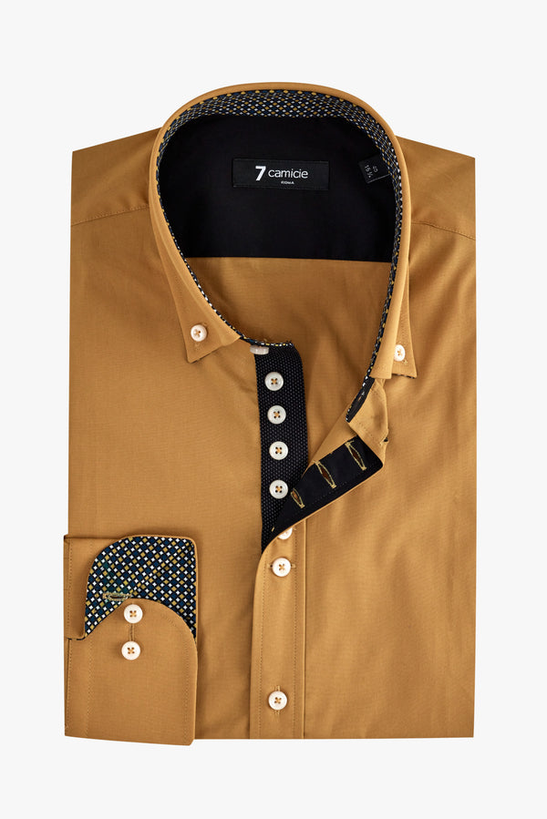 Camicia Uomo Donatello Iconic Popelin Stretch Giallo