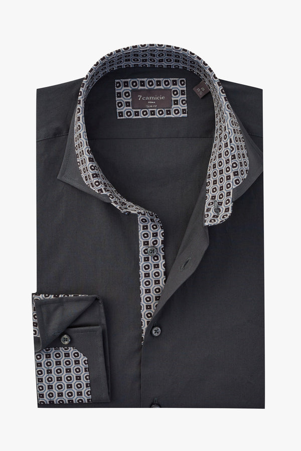 Camisa Hombre Francesco Iconic Popelin Stretch Gris