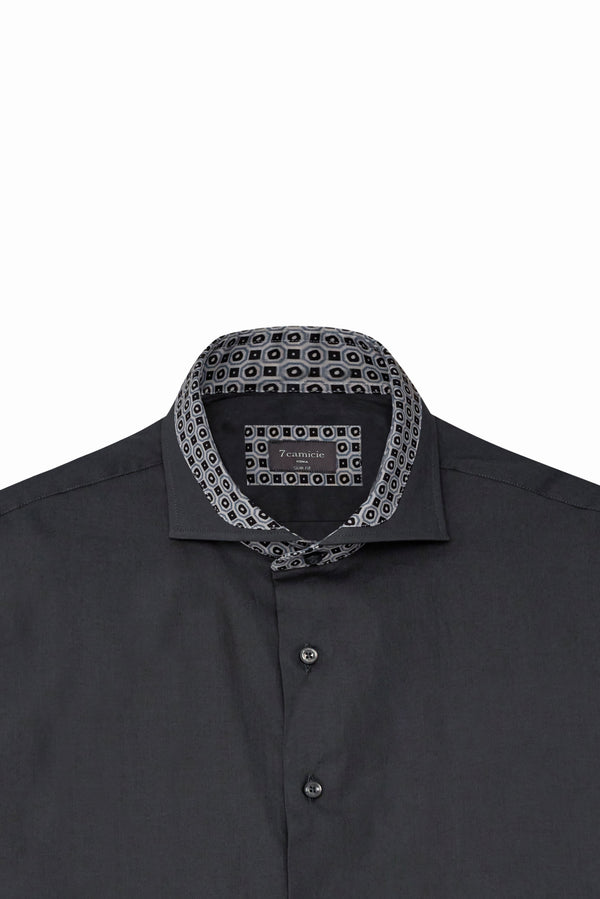 Camisa Hombre Francesco Iconic Popelin Stretch Gris