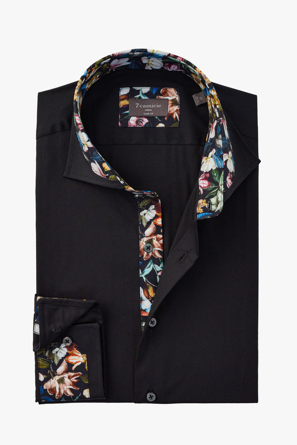 Chemise Homme Francesco Iconic Popelin Stretch Noir