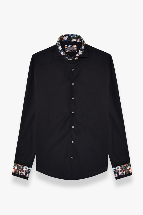 Chemise Homme Francesco Iconic Popelin Stretch Noir
