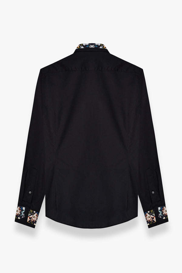 Chemise Homme Francesco Iconic Popelin Stretch Noir
