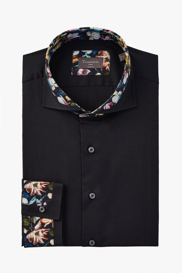 Chemise Homme Francesco Iconic Popelin Stretch Noir