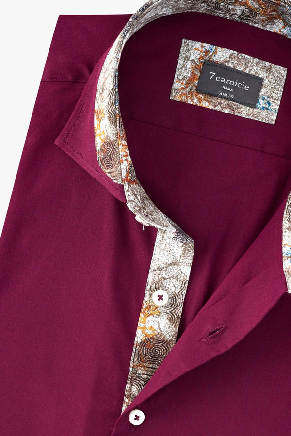 Camisa Hombre Francesco Iconic Popelin Stretch Rojo